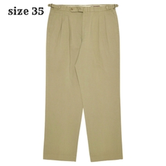 Vtg Made in USA Pleated Khaki Trousers Size 35