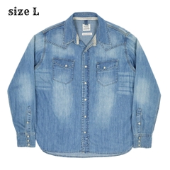 Back Number Denim Western Shirt Size L