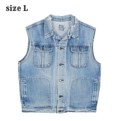 80s Levi's Blue Tab ‘Damaged’ Denim Vest Size L