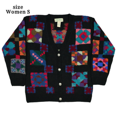 Vtg 80s L.L.Bean Wool Knit Cardigan Women Size S