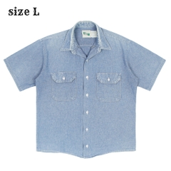 80s Key Vintage Chambray S/S Shirt Size L