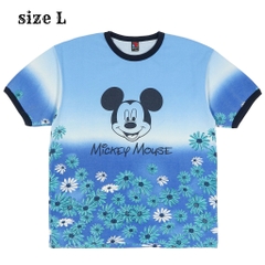 Disney Mickey Over Print Ringer T-Shirt Size L