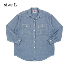 Hanes Japan Chambray Work Shirt Size L