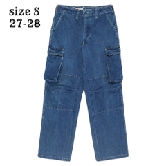 Vtg 80s Brents USA Denim Cargo Pants Size Small-Long