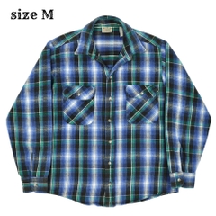 Vtg 80s Five Brother Plaid Flannel Shirt Size M