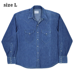 Vtg Rockmount USA Denim Western Shirt Size L