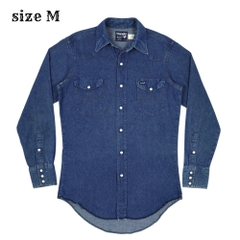 Vintage 80s Wrangler Denim Western Shirt Size M