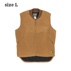 90s CAT Caterpillar Quilted Duck Vest Size L