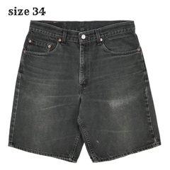 2000s Levi's 550 Made in USA Black Denim Shorts Size 34