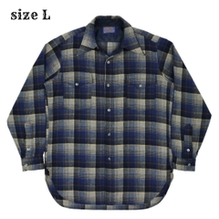 Vintage 70s Pendleton Wool Plaid Shirt Size L