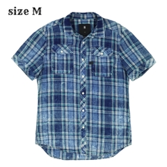 G-Star Raw Brand Short-sleeve Plaid Shirt Size M