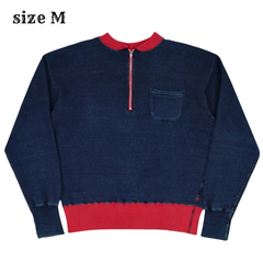 45rpm 45R Japan Half Zip Indigo Sweatshirt Size M