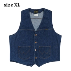 Vtg 80s Wrangler USA Denim Vest Size XL