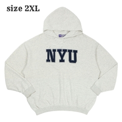 Vtg New York University Embroidery Logo Hoodie Size 2XL