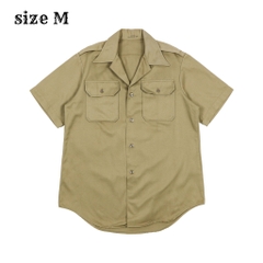 Vtg 70s U.S. Army UT Khaki SS Officer Shirt Size M