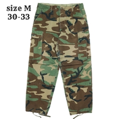 80s U.S. Army Woodland Camo Combat Trousers Size M