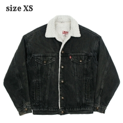 80s Levi's USA Sherpa-lined Black Denim Jacket Size XS