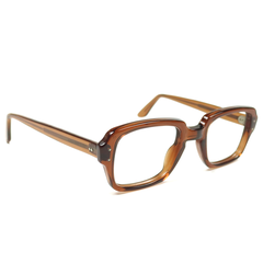 80s U.S. Military Issue Glasses Square Frame - Brown [48-22]