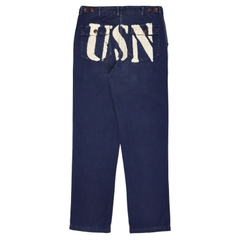Avirex Navy Herringbone Utility Pants USN Print Size 30