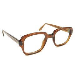 80s U.S. Military Issue Glasses Square Frame - Brown [52-24]