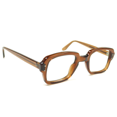 80s U.S. Military Issue Glasses Square Frame - Brown [48-24]