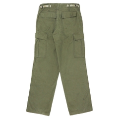 Vtg 70s Army Olive Sateen Cargo Pants Size 28
