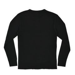 Healthknit Black Waffle Henley Shirt Size L