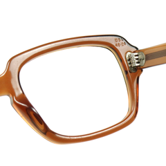 80s U.S. Military Issue Glasses Square Frame - Brown [48-24]