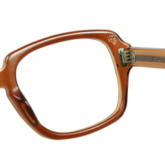 80s U.S. Military Issue Glasses Square Frame - Brown [52-24]