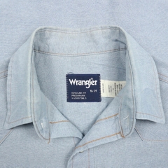 Vintage 80s Wrangler Chambray Western Shirt Size M