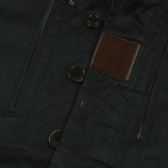 Vtg French Army Black-dyed Field Jacket Size S