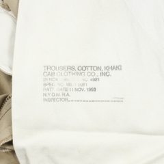 Cab Clothing Japan Officer Khaki Trousers Size 32
