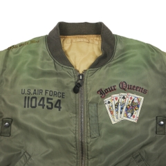 Avirex Japan Olive Faded Bomber Jacket Size XL