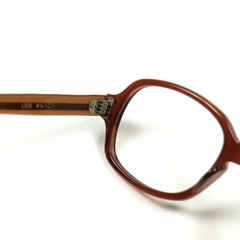 80s U.S. Military Issue Glasses Oval Frame - Brown [52-18]