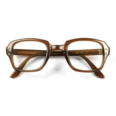 80s U.S. Military Issue Glasses Square Frame - Brown [50-26]