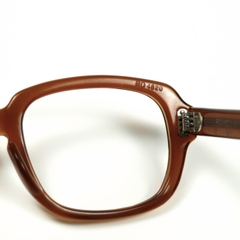80s U.S. Military Issue Glasses Square Frame - Brown [48-20]