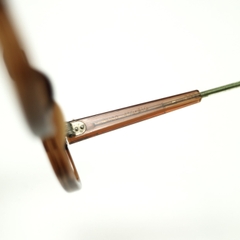 80s U.S. Military Issue Glasses Frame Brown Cable Temple [50-20]