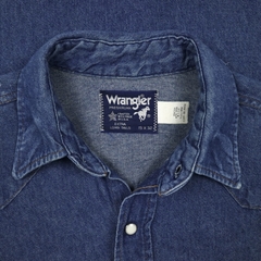 Vintage 80s Wrangler Denim Western Shirt Size M