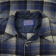Vintage 70s Pendleton Wool Plaid Shirt Size L
