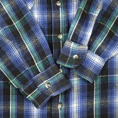Vtg 80s Five Brother Plaid Flannel Shirt Size M
