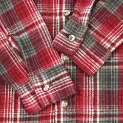 Vtg 80s Five Brother Plaid Flannel Shirt Size S