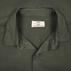 Vintage 70s Sears Perma Prest Olive Shirt Size L