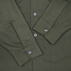 Vintage 70s Sears Perma Prest Olive Shirt Size L