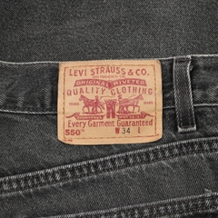 2000s Levi's 550 Made in USA Black Denim Shorts Size 34
