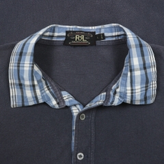 Double RL RRL Plaid Collar Polo Shirt Size L