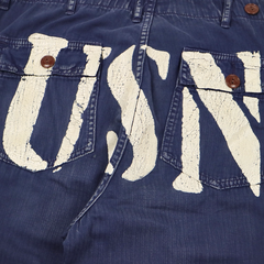 Avirex Navy Herringbone Utility Pants USN Print Size 30