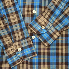 Vintage 70s Arrow Loop Collar Plaid Shirt Size M