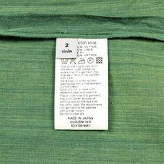 Visvim Japan 16SS Noragi Cotton Linen Size 2