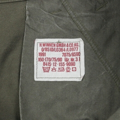 90s German Army Olive Utility Field Pants Size 33