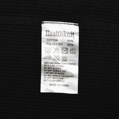 Healthknit Black Waffle Henley Shirt Size L